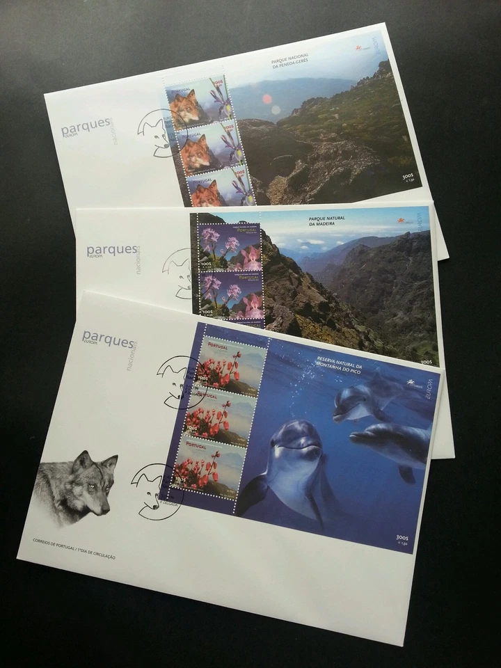 Portugal Reserva Natural 1999 Zorro Delfín Vida Silvestre Flor (FDC) *ver escaneo Foto 1 de 4