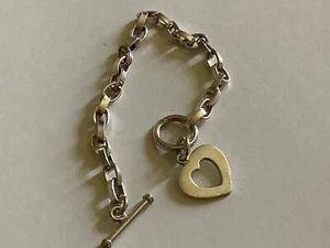 Silpada Sterling Silver Open Heart Toggle Bracelet - Picture 1 of 3