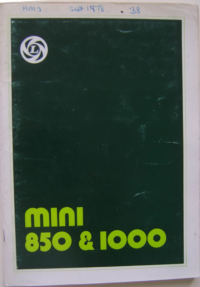 Mini 850 & 1000 original Drivers Handbook 1977 No. AKM 3547 - Image 1 of 1