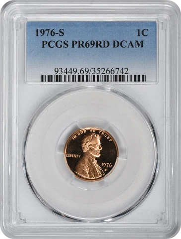 1976-S Lincoln Cent PR69RD DCAM PCGS Cover