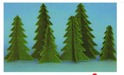 Vtg Rare Mary Maxim TREES Needlepoint pattern #77413 + cut canvas - Image 1 of 3