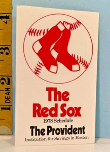 1978 Boston Red Sox Baseball Schedule Provident Savings - Picture 1 of 3
