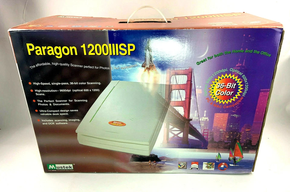 Mustek Paragon 1200 III SP 36-Bit Flatbed Scanner Vintage - Image 1 of 4
