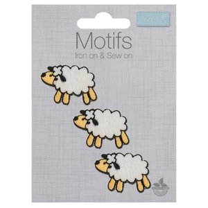 Craft Factory Iron or Sew On Fabric Motif Applique Three Sheep - Picture 1 of 1