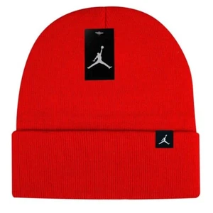 Jordan Jump Logo Men's Casual Sports Adult Beanie Red Winter Warm Knit Hat Cap - Picture 1 of 1