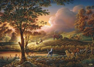 Schmidt Terry Redlin: Sun Gold over Ripe Fields Jigsaw Puzzle (1000 Pieces) - Image 1 of 2