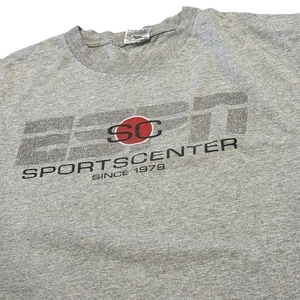 T-shirt grigia ESPN SportCenter dal 1979 2XL TCX scambio cotone vintage - Foto 1 di 7