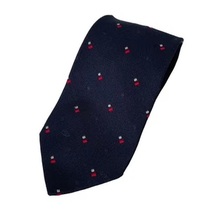 Valentino Men Accessories Tie Navy Blue Wide All-Over Silk Made In Italy Limited - Picture 1 of 11