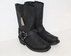 Stivali donna Dingo Harness taglia 8 M pelle nera moto western 10" Molly DI07370 - Foto 1 di 12