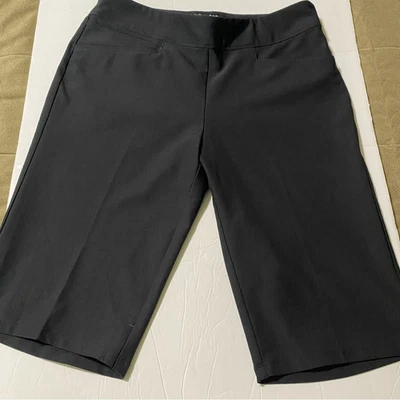 Adidas black long Bermuda women’s golf shorts mid rise pull on stretch size S - Image 1 of 4