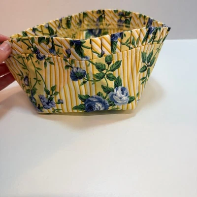Longaberger Basket Rose Trellis Fabric Liner Berry Yellow Blue Floral - Image 1 of 4
