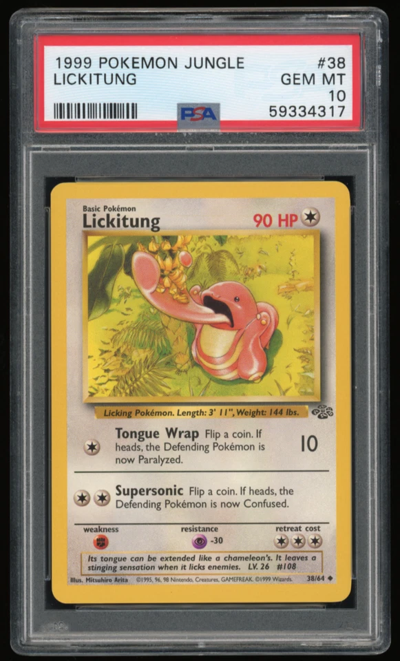 1999 POKEMON JUNGLE 38/64 LICKITUNG PSA 10 **LOW POP 63** - Image 1 of 2