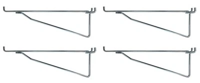 PROCRAFT (4 Pack) Metal 12 Inch Shelf Bracket Garage Peg Hanger for 1/8" & 1/4" Pegboard