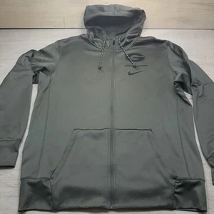 Felpa con cappuccio e zip intera uomo Nike Olive Georgia logo tonale Therma Fit XL - Foto 1 di 22
