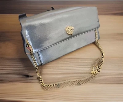BOLSO CLUTCH/HOMBRO/BROSSBODY BRUNO MAGLI MAGDALENA CUERO GRIS METALIZADO TALLA LRG Foto 1 de 4