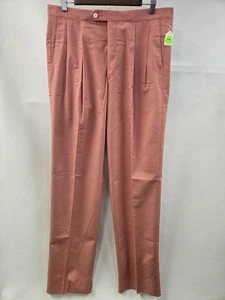 Pantalones de golf Sansabelt para hombre rosa plisado pantalones sin dobladillo vestido de golf con etiquetas - Imagen 1 de 22