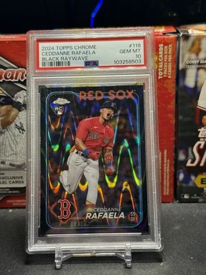 Ceddanne Rafaela RC: 2024 Topps Cromo Negro Ray Wave SSP #8/10 (Medias Rojas) Foto 1 de 3