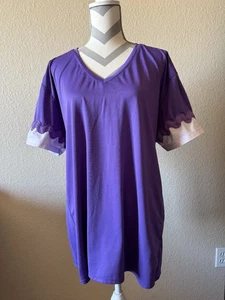 Top tunica donna Arctic Cool viola scollo a V maniche impreziosite Activewear taglia 2XL - Foto 1 di 5
