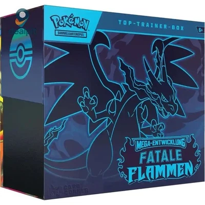 Pokemon Mega Entwicklungen - Fatale Flammen Top-Trainer-Box (DE) – Versandbereit - Bild 1 von 4