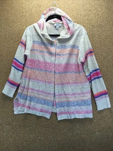 Vintage America Small Multi Color Open Front Knit Covering Hooded Sweater  - Bild 1 von 9