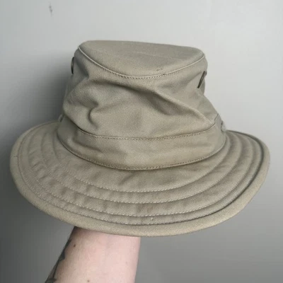Sombrero Tilley Talla 7 1/4 Beige Lona Ala Ancha Gorra Cubo De Colección Para Hombre Modelo T5 Foto 1 de 4