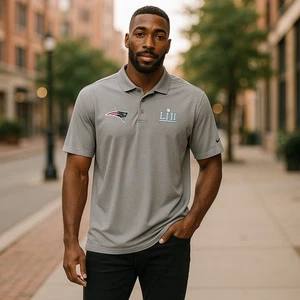 Polo uomo NFL On Field Nike New England Patriots XXL Super Bowl LII grigia - Foto 1 di 10