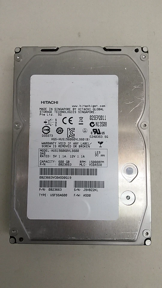 Hitachi HUS156060VLS600 600 GB 3.5" 15K SAS 2 Enterprise Hard Drive - Image 1 of 3