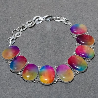 Collar Multi Solar Cuarzo Piedras Preciosas Hecho a Mano Moda Joyería Étnica 18" SR 6815 Foto 1 de 4