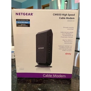 NETGEAR CM600 High Speed Cable Modem Black - Picture 1 of 4
