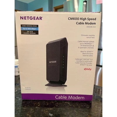 NETGEAR CM600 High Speed Cable Modem Black - Image 1 of 4