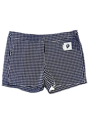 British Women's Khaki Blue & White Polka Dot Cottage Preppy Pocket Shorts 14 - Image 1 of 4