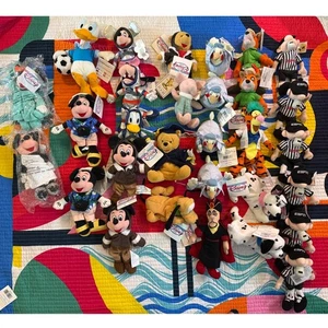 Lot of 30 Vintage Disney Bean Bag Beanie Plush Deadstock NWT Mickey - Picture 1 of 12