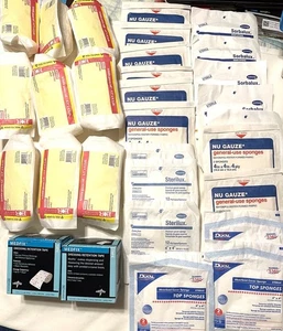 Post Surgical Dressing Mix 12 Rolled Gauze 20 Gauze Pads 4x4 2 Retention Tape - Picture 1 of 6
