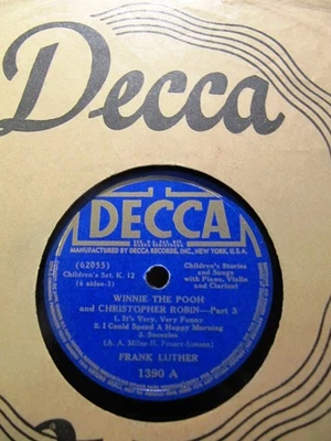 WINNIE THE POOH e CHRISTOPHER ROBIN A. MILNE Infantil Frank Luther DECCA 1390 - Imagem 1 de 4