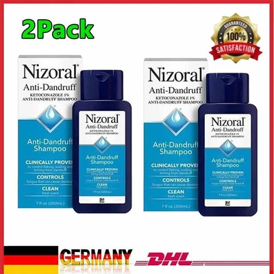 MARKENLOS 2x Nizoral Anti-Dandruff Shampoo with 1% Active , Fresh Scent, 7 Fl Oz New!!!