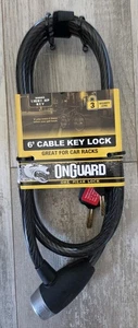 OnGuard Lock 6’ Straight Key Locking Cable. W/light Up Keys 12mm Cable New (164) - Picture 1 of 4