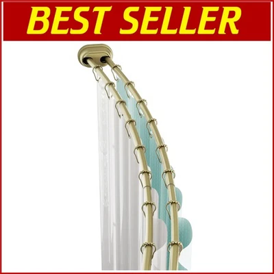 Elegante varilla de ducha doble curva dorada - a prueba de óxido, sin taladro, ajustable 50-72 pulgadas Foto 1 de 4