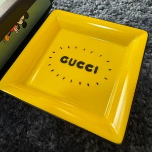 Gucci X Disney Square Yellow Porcelain Ashtray W/Box Limited T3 - Picture 1 of 3