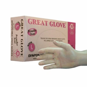 Guantes de vinilo industriales SkinTx 1 caja de 100, pequeños a X-grandes sin polvo - Imagen 1 de 1