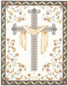 Janlynn 10235 His Cross Counted Cross Stitch Kit-8"X10" 14 Count,White - Picture 1 of 12