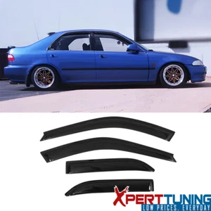 Fits 92-95 Honda Civic EG EH Sedan Acrylic Window Visors Vent Deflectors 4PCS - Picture 1 of 8