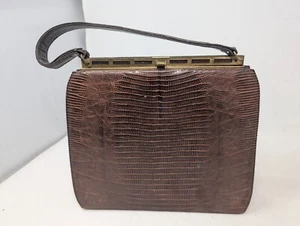 Vintage Bellestone Brown Alligator Handbag (K8) - Picture 1 of 15
