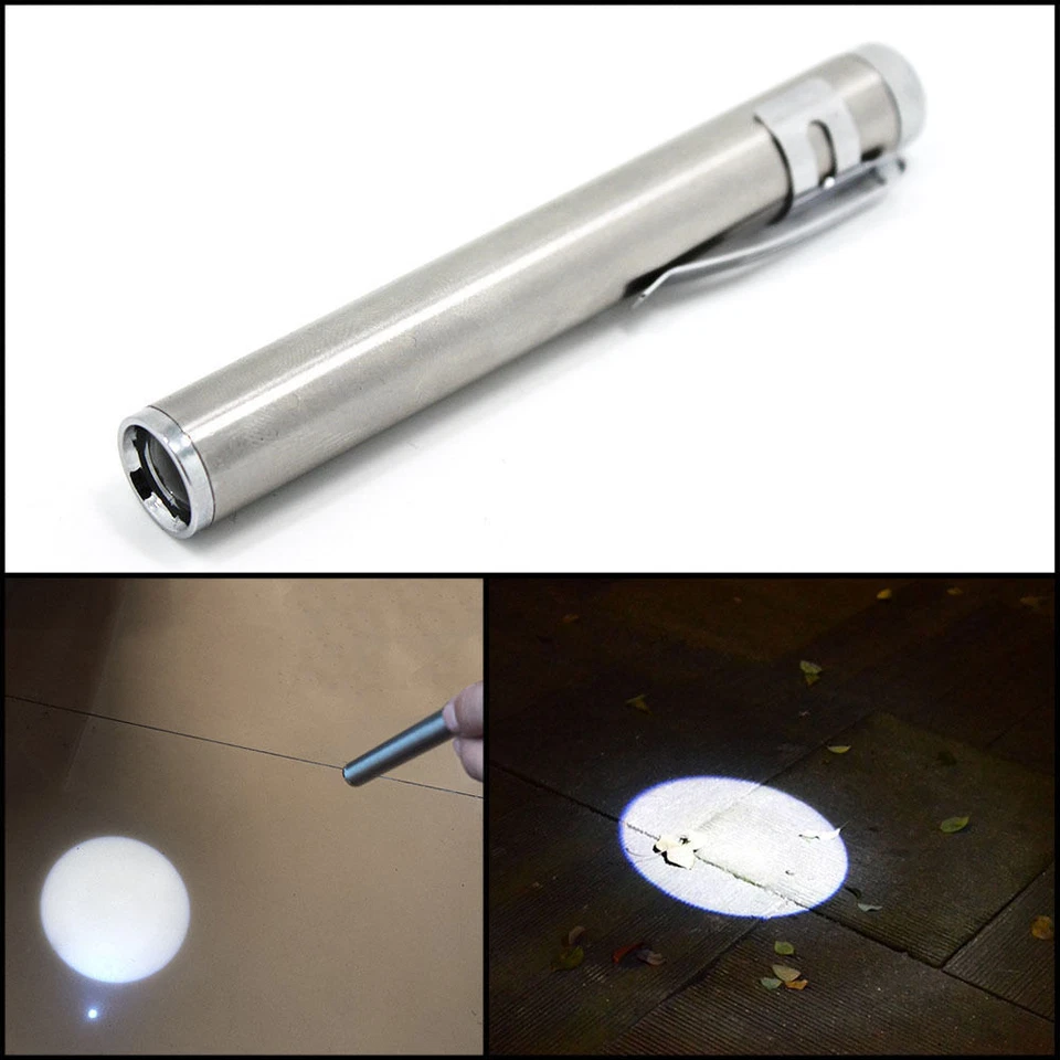 Mini Linterna Bolígrafo Médica Plegable Portátil Luz Blanca 1 LED Aluminio HSB - Imagen 1 de 1