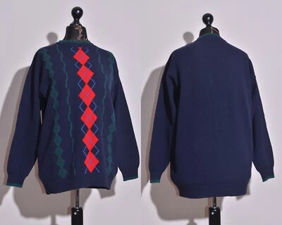 Suéter de lana estampado argyle jersey tejido vintage St Michael M&S para mujer UK12 Foto 1 de 4