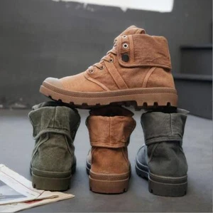 New Fashion Men Canvas Boots Breathable High Top Shoes Casual ankle Boots gift - Picture 1 of 19