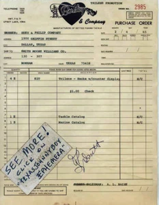 Billhead Spirit Lake Iowa 1965 Berkley y aparejos de pesca de la compañía pescador - Imagen 1 de 1