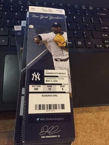2016 NEW YORK YANKEES VS KC ROYALS TICKET STUB 5/11 YORDANO VENTURA WIN - Bild 1 von 1