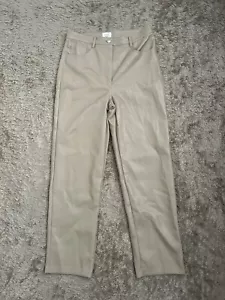 Pantalones Aritzia Wilfred Melina Cuero Sintético Vegano Pierna Recta en Beige Talla 8 - Imagen 1 de 5