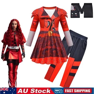Kids Descendants 4 The Rise of Red Costume Cosplay Wig Princess Dress Halloween - Picture 1 of 19