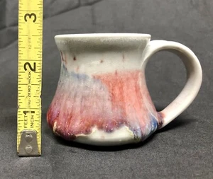 Handmade Studio Art Pottery Cup Mug Demi-Tasse Signed Donovan 4oz Ceramic - Picture 1 of 6